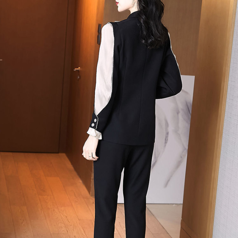 Set pantaloni Două piese de modă pentru femei Costum blazer în stil coreean Set formal 2 piese ținute 2022 Pantaloni de birou pentru femei Seturi asortate