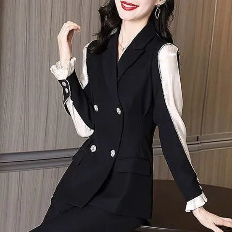 Set pantaloni Două piese de modă pentru femei Costum blazer în stil coreean Set formal 2 piese ținute 2022 Pantaloni de birou pentru femei Seturi asortate