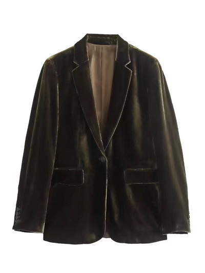 Casual Velvet Blazers Κοστούμια 2 τεμαχίων Σετ Γυναικεία Κομψά παλτό με κουμπί πέτο Κοστούμια Παντελόνι Παντελόνι Γυναικείο κομψό κοστούμι OL Ρούχα