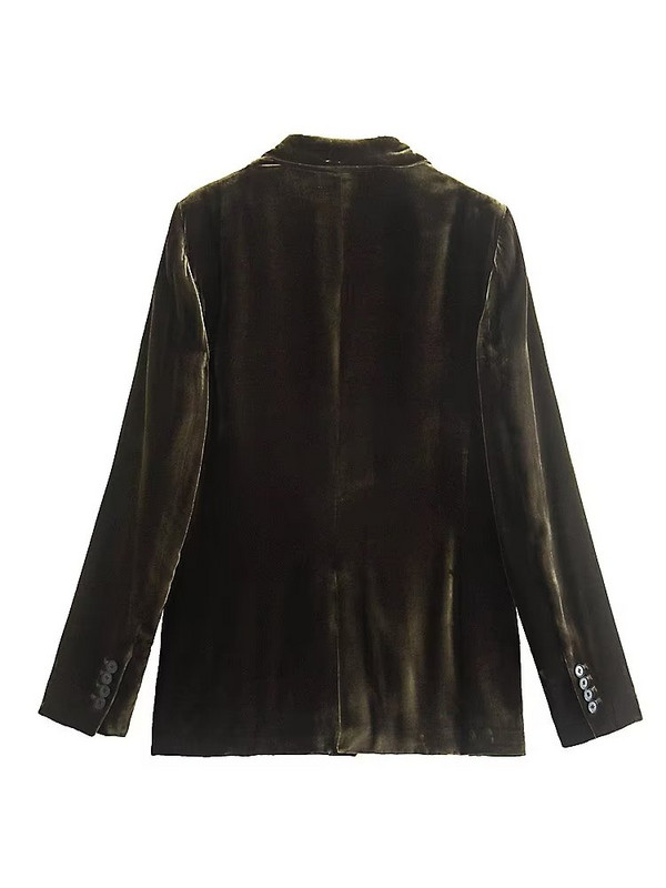 Casual Velvet Blazers Κοστούμια 2 τεμαχίων Σετ Γυναικεία Κομψά παλτό με κουμπί πέτο Κοστούμια Παντελόνι Παντελόνι Γυναικείο κομψό κοστούμι OL Ρούχα