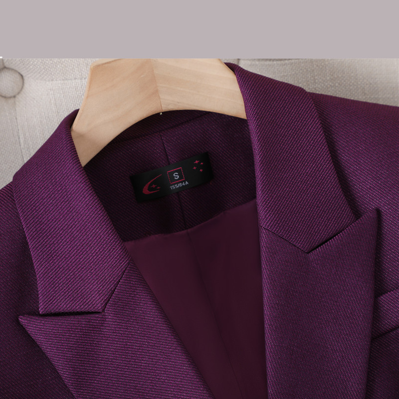 Naviu 2022 Χειμερινά Ρούχα Επίσημο Παντελόνι Γυναικείο Κοστούμι 2 τεμαχίων Σετ μακρυμάνικο χοντρό μπλέιζερ και μεσαίο παντελόνι εργασίας