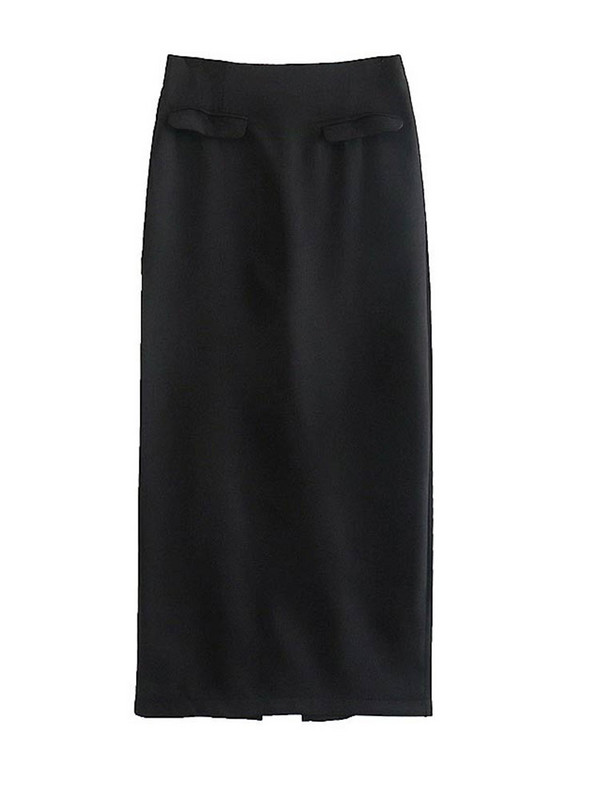 Seturi de vestă cu decolteu în V cu revere pentru femei, la modă, solidă, fustă One Pace, set de 2 bucăți, primăvară 2023, nou ocazional, pentru dama, topuri scurte, costume