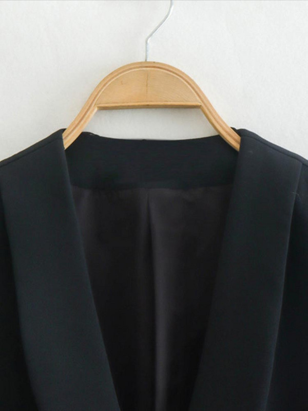 Seturi de vestă cu decolteu în V cu revere pentru femei, la modă, solidă, fustă One Pace, set de 2 bucăți, primăvară 2023, nou ocazional, pentru dama, topuri scurte, costume