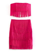 Set de topuri cu bretele cu ciucuri sexy, la modă pentru femei, fustă cu fermoar la spate, seturi de două piese, primăvară, vară, ocazional, ținute de club pentru petrecere.