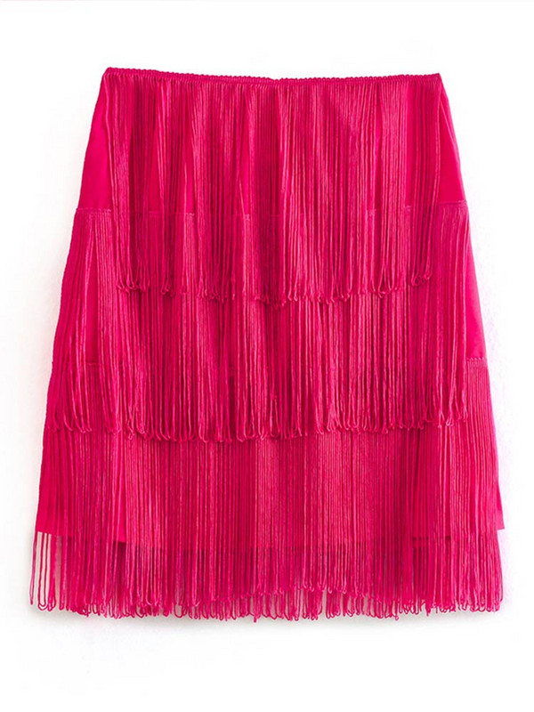 Set de topuri cu bretele cu ciucuri sexy, la modă pentru femei, fustă cu fermoar la spate, seturi de două piese, primăvară, vară, ocazional, ținute de club pentru petrecere.