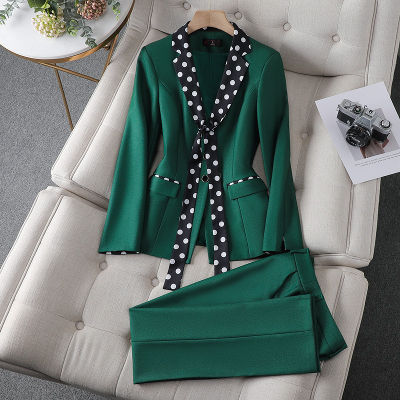 Μωβ Κοστούμια Γυναικεία Φθινόπωρο Χειμώνας Νέο Σχέδιο Μόδα Ιδιοσυγκρασία Λεπτό Επαγγελματικό Μπλέιζερ και Παντελόνι Γυναικείο Γυναικείο Φόρεμα Μαύρο