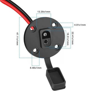 12V SAE към SAE мъжки към женски конектор Кабелна гнездо Бързо изключване Монтаж на автомобилен панел Вграден монтаж за кола