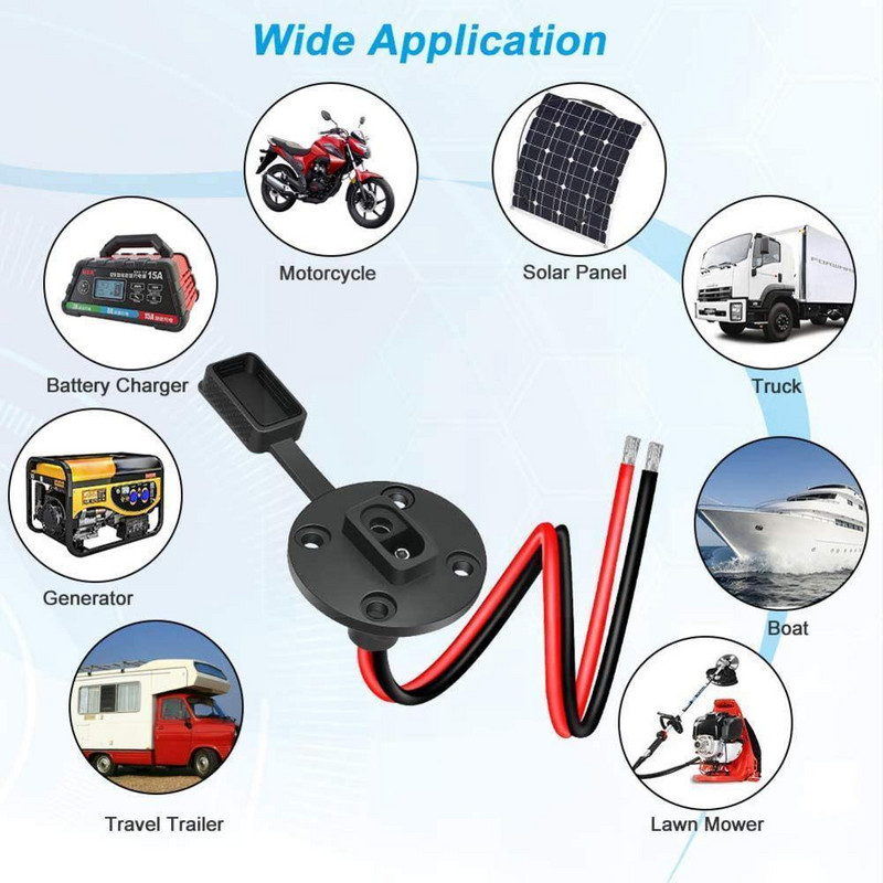 12V SAE la SAE Conector Mascul la Femeie Priză Cablu Deconectare rapidă Montare pe panou auto Montabil încastrat pentru mașină