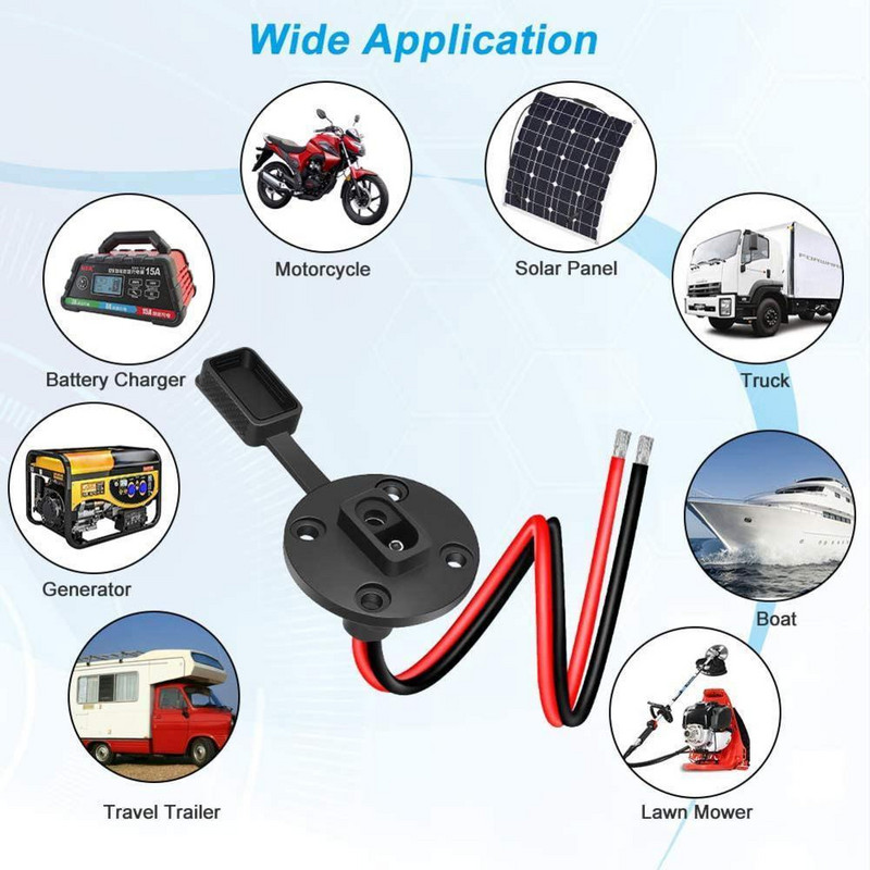 12V SAE la SAE Conector Mascul la Femeie Priză Cablu Deconectare rapidă Montare pe panou auto Montabil încastrat pentru mașină