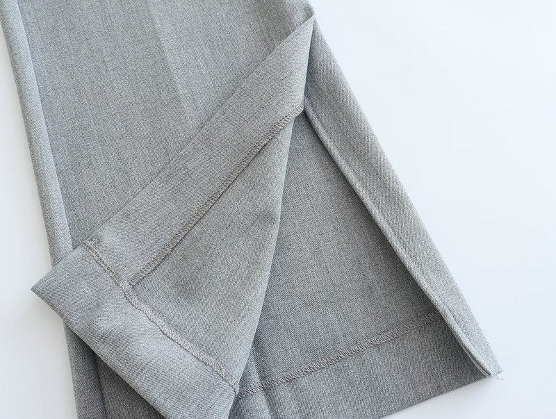 TRAF 2022 Γκρι Office Lady Autumn Fashion Slim γυναικείες φόρμες με διπλό στήθος με φερμουάρ και φερμουάρ Σετ παντελόνια αερισμού μέχρι τον αστράγαλο