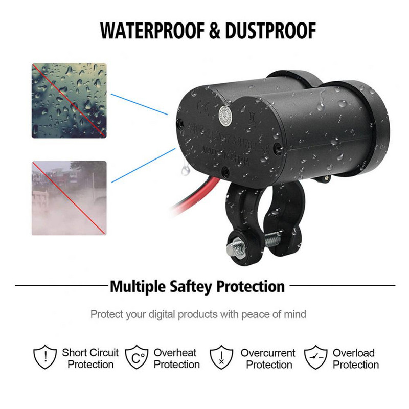 Încărcător multifuncțional USB pentru telefon mobil pentru motociclete Adaptor pentru brichetă Accesorii electronice pentru motociclete