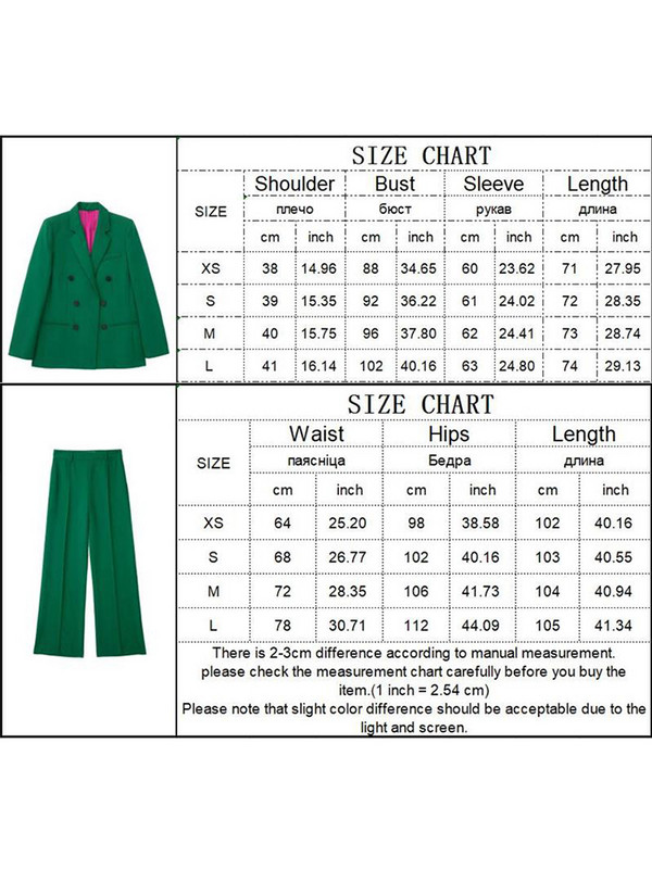 TRAF Νέα γυναικεία κοστούμια blazer 2022 Φθινοπωρινά χειμερινά ρούχα γραφείου με διπλό στήθος Μπουφάν + παντελόνια με φερμουάρ Flare