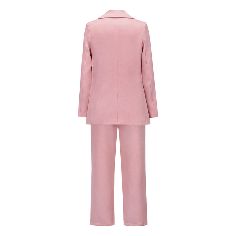 WAYOFLOVE, toamnă iarnă, cel mai nou set de costume cu blazer de designer, cu nasturi de carieră pentru femei, blazer cu două piept, costum cu pantaloni drepti casual