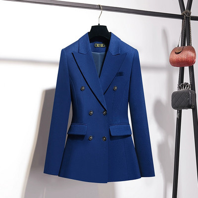 Vintage Retro Profesional Formal Maneca Lunga Costum Slim Fit Blazer Pantaloni Afaceri Birou Doamnelor Imbracaminte de lucru Set 2 Piese Imbracaminte