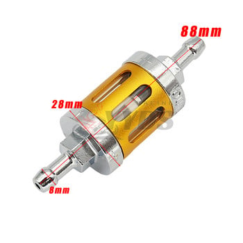 8mm CNC κράμα αλουμινίου γυαλί μοτοσικλέτας καυσίμου καυσίμου βενζίνης φίλτρο μοτοσικλέτας αξεσουάρ Moto για ATV Dirt Pit Bike Motocross