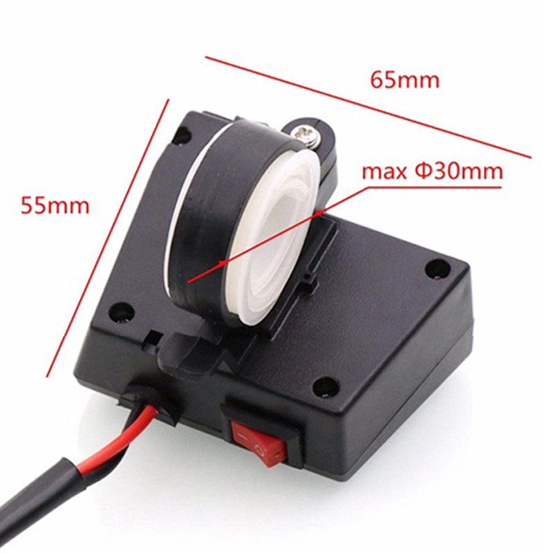 Φορτιστής USB μοτοσικλέτας διπλής θύρας 12V Αδιάβροχος φορτιστής τιμονιού 3.1A μοτοσικλέτας με υποδοχές οθόνης LED βολτόμετρου