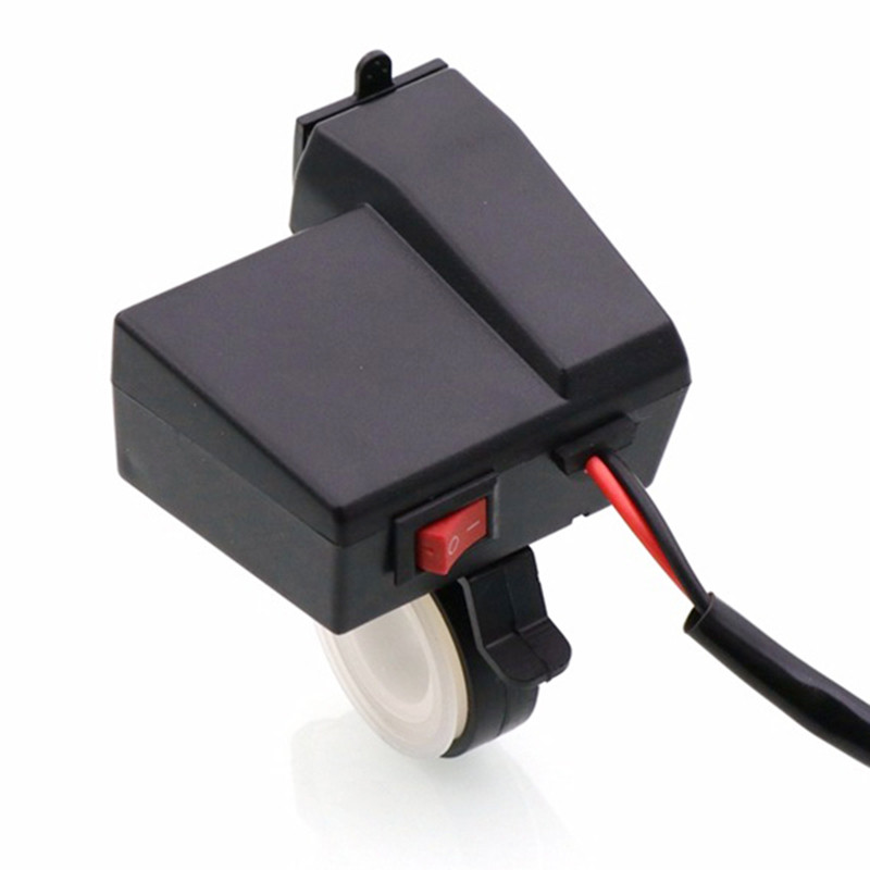 Φορτιστής USB μοτοσικλέτας διπλής θύρας 12V Αδιάβροχος φορτιστής τιμονιού 3.1A μοτοσικλέτας με υποδοχές οθόνης LED βολτόμετρου