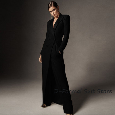 Ženski komplet dvodijelnih bijelih sakoa s dvostrukim kopčanjem Elegantne dizajnerske hlače širokih nogavica Kostim slavnih ženski po mjeri