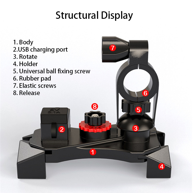 Ghidon pentru motociclete Suport pentru suport pentru telefon mobil pentru bicicletă Suport pentru telefon pentru bicicletă pentru 4-6,5 inci pentru Samsung Huawe Xiaomi