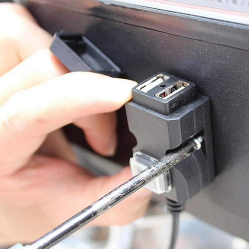 Τιμόνι μοτοσυκλέτας αδιάβροχος φορτιστής 12-24V/9-90V Διπλές θύρες USB Φορτιστής τηλεφώνου καθρέφτη οπισθοπορείας για ανταλλακτικά ηλεκτρικών οχημάτων