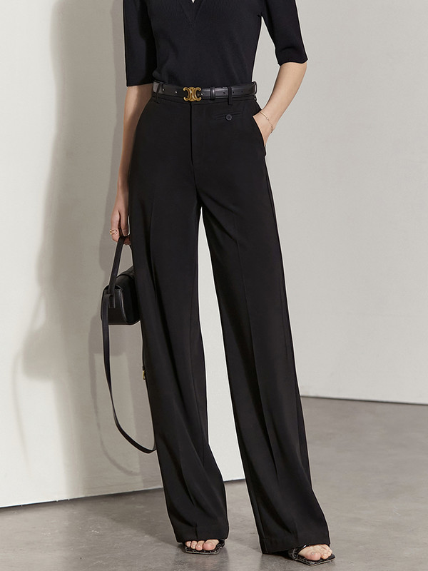 Amii Minimalism Blazer de vară pentru femei Mâneci scurte Office Lady Jachetă lungă Talie înaltă Pantaloni drepți Pantaloni de femeie 12230101