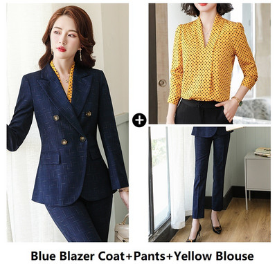 Visokokvalitetna tkanina Svečana ženska poslovna odijela OL stilovi Jesen Zima Odijela s hlačama Profesionalne ženske uredske hlače Odijela sakoi