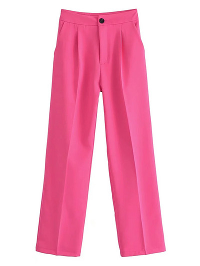 Ženska ležerna jakna sa jaknom i jaknom s dvostrukim kopčanjem i reverima s urezima i duplim kopčanjem Jednobojna ženska odijela s dugim hlačama Radna uredska odjeća