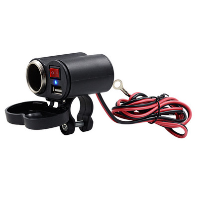 Φορτιστής Τιμονιού Μοτοσικλέτας Αναπτήρας USB Αδιάβροχος Προσαρμογέας 2A Υποδοχή Τροφοδοτικού για Κινητό Τηλέφωνο για Μοτοσικλέτες