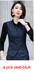 Επαγγελματικές καρό φόρμες επαγγελματικές φόρμες IZICFLY Φθινοπωρινές Ανοιξιάτικες Επαγγελματικές Στολές με Παντελόνι Λεπτό Σετ Μπλέιζερ Γραφείου για Γυναικεία Εργασία-1 Τεμάχιο