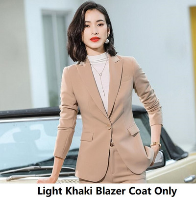 Naiste kontor Elegantne sinine OL Stiilid Ärirõivad Pükskostüümid Naiste Professionaalsed Sügistalvine Intervjuu Bleiserid Riided