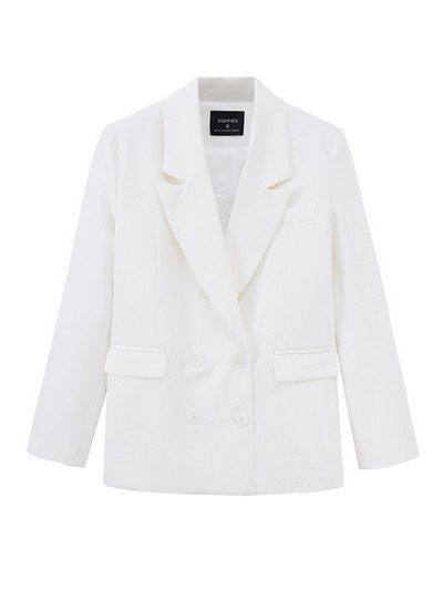Toppies 2022 Spring Blazer + Παντελόνι Γυναικείο Σετ Γυναικείο Κοστούμι με διπλό στήθος Σακάκι ψηλόμεσο παντελόνι