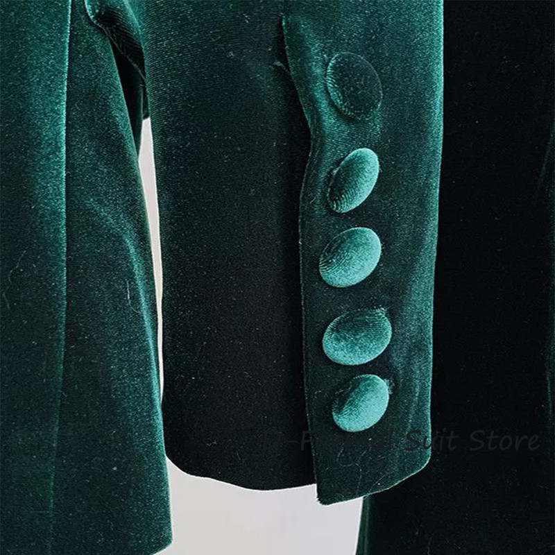 Costum 2 piese pentru femei din catifea Fashoin pentru femei, blazer și pantaloni slim fit, cu un singur piept, ocazional, ansamblu formal, set de pantaloni pentru femei