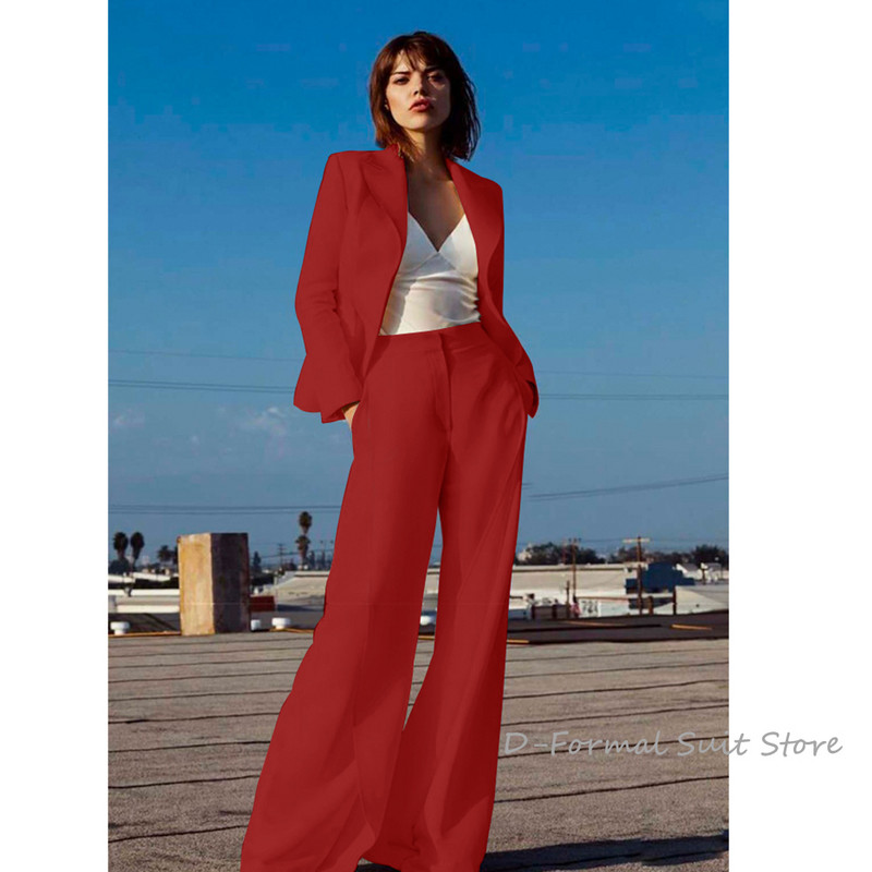 Set de damă din 2 piese temperament elegant salopete formale de afaceri personalizate بذلات بليزر نسائية