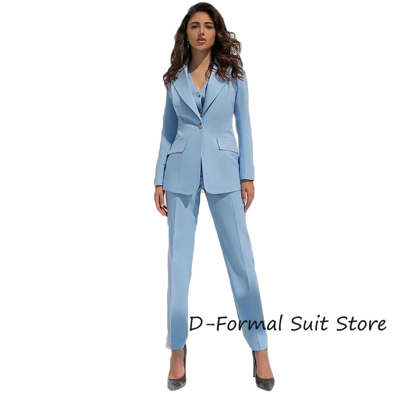 Γυναικείο κοστούμι 3 τεμαχίων casual γυναικείο παντελόνι γραφείου Vintage μονό στήθος Slim fit γυναικείο σακάκι (τζάκετ+γιλέκο+παντελόνι)