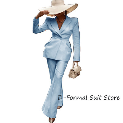 Γυναικείο κοστούμι Blazer Φόρεμα γραφείου Γυναικεία δουλειά Δύο τεμάχια μόδας High Street Slim Fit Διπλό στήθος بذلات بليزر نسائي