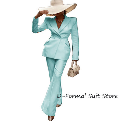 Γυναικείο κοστούμι Blazer Φόρεμα γραφείου Γυναικεία δουλειά Δύο τεμάχια μόδας High Street Slim Fit Διπλό στήθος بذلات بليزر نسائي