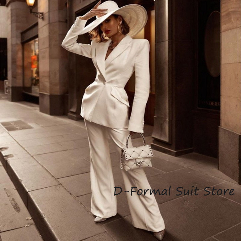 Γυναικείο κοστούμι Blazer Φόρεμα γραφείου Γυναικεία δουλειά Δύο τεμάχια μόδας High Street Slim Fit Διπλό στήθος بذلات بليزر نسائي