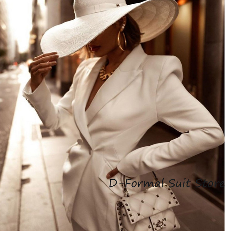 Γυναικείο κοστούμι Blazer Φόρεμα γραφείου Γυναικεία δουλειά Δύο τεμάχια μόδας High Street Slim Fit Διπλό στήθος بذلات بليزر نسائي