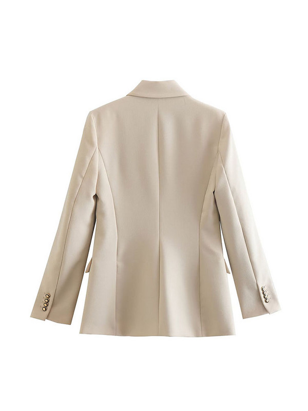 Γυναικείο Φθινόπωρο 2022 Νέα Casual Fashion Chic Slim Fit Blazer Ρετρό μακρυμάνικο τσέπες μονόχρωμο y2k Μπλουζάκι + Παντελόνι Mujer