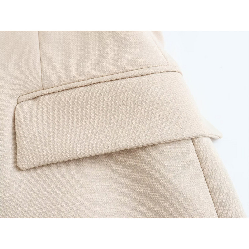 Γυναικείο Φθινόπωρο 2022 Νέα Casual Fashion Chic Slim Fit Blazer Ρετρό μακρυμάνικο τσέπες μονόχρωμο y2k Μπλουζάκι + Παντελόνι Mujer