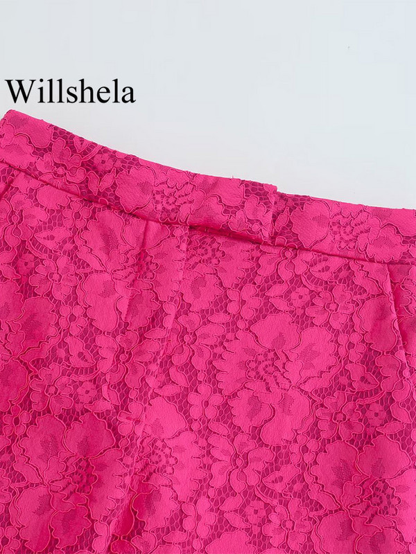 Willshela Costume pentru femei 2 piese Blazer cu un singur piept și pantaloni vintage cu fermoar în față Set de pantaloni pentru femei de birou