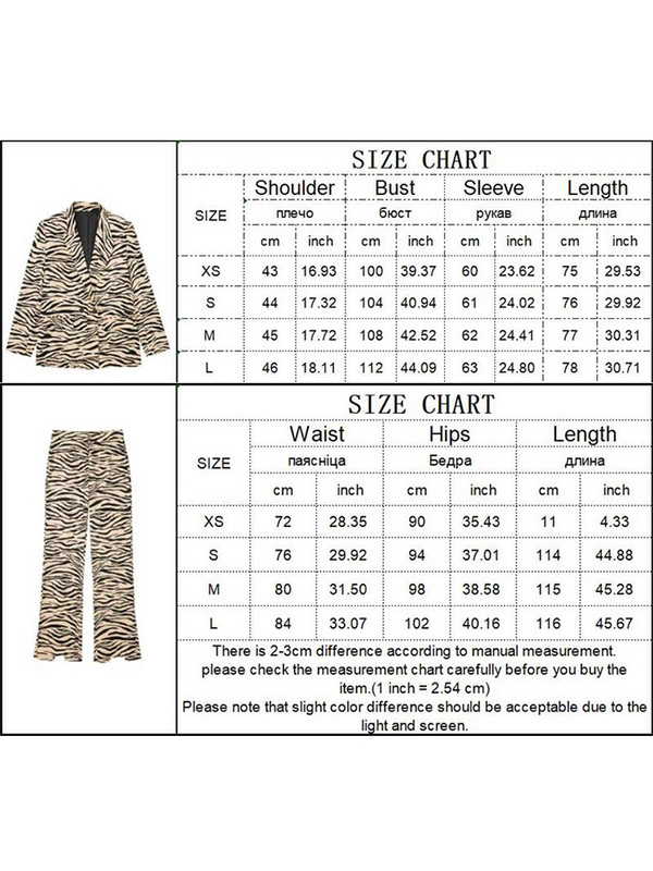 TRAF Nou 2022 de primăvară pentru femei cu imprimeu leopard Blazer costume ținute birou ținute zebra dungi jachetă + pantalon mânecă lungă îmbrăcăminte la modă