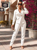 Blazer pentru femei 2022, toamnă, iarnă, haină cu mâneci lungi, cu mâneci lungi, pantaloni, haine de afaceri hipster, trening din două piese