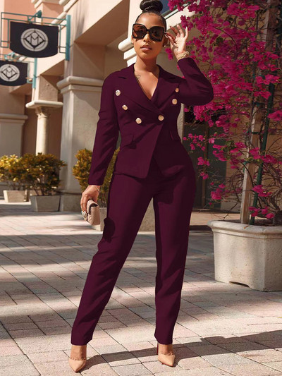 Blazer pentru femei 2022, toamnă, iarnă, haină cu mâneci lungi, cu mâneci lungi, pantaloni, haine de afaceri hipster, trening din două piese