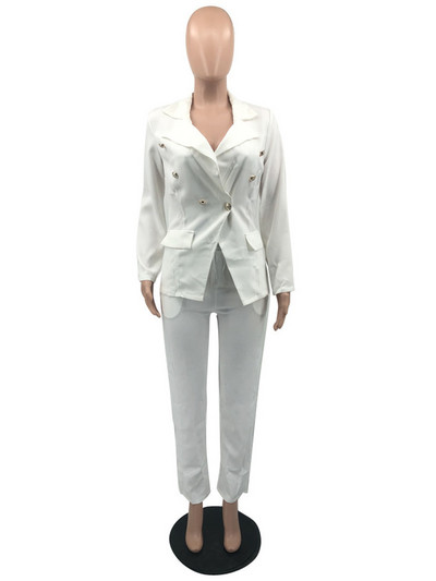 Blazer pentru femei 2022, toamnă, iarnă, haină cu mâneci lungi, cu mâneci lungi, pantaloni, haine de afaceri hipster, trening din două piese