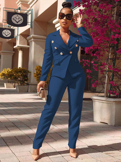 Blazer pentru femei 2022, toamnă, iarnă, haină cu mâneci lungi, cu mâneci lungi, pantaloni, haine de afaceri hipster, trening din două piese