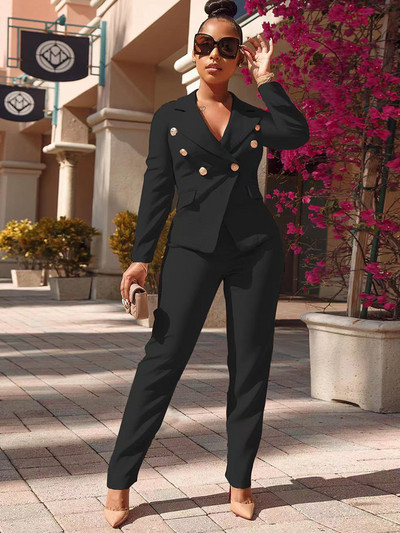 Blazer pentru femei 2022, toamnă, iarnă, haină cu mâneci lungi, cu mâneci lungi, pantaloni, haine de afaceri hipster, trening din două piese