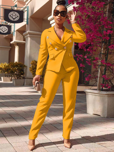 Blazer pentru femei 2022, toamnă, iarnă, haină cu mâneci lungi, cu mâneci lungi, pantaloni, haine de afaceri hipster, trening din două piese