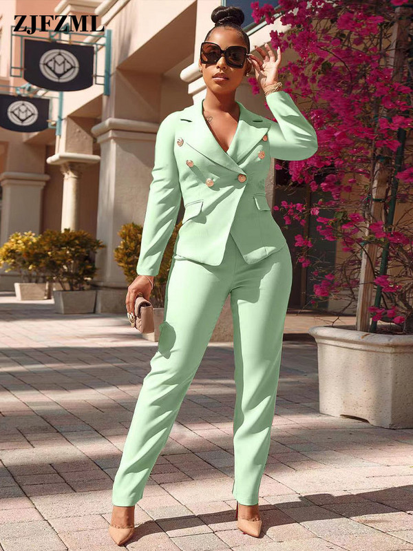 Blazer pentru femei 2022, toamnă, iarnă, haină cu mâneci lungi, cu mâneci lungi, pantaloni, haine de afaceri hipster, trening din două piese