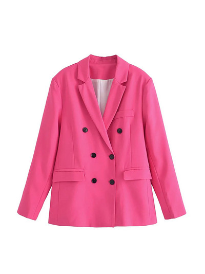 Άνοιξη 2022 Γυναικεία Παντελόνια Πράσινα Παντελόνια Κοστούμια Blazer Suits Balzer Straight Παντελόνια Γυναικεία OL Style Pink Blazer Set Solid κοστούμι